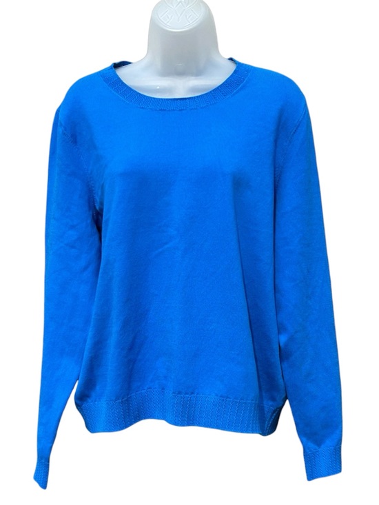 Boden Sweaters - BODEN Women Size L Emilia Kingfisher Blue Cotton Blend Knit Crew Neck Sweater.